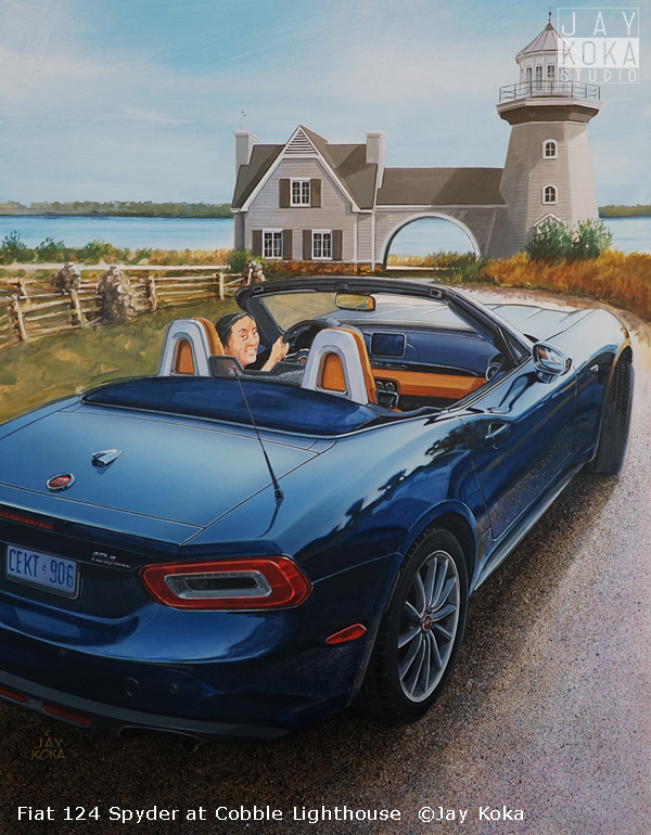 Fiat 124 Spyder at Cobble Lighthouse by Jay Koka