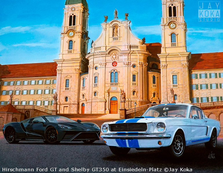 Hirschmann Ford GT and Shelby GT350 at Einsiedeln Platz by Jay Koka