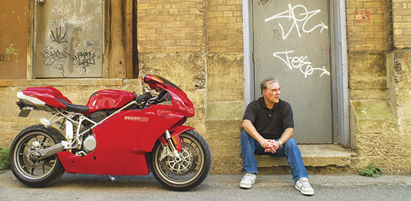 Jay Koka with his Ducati 999